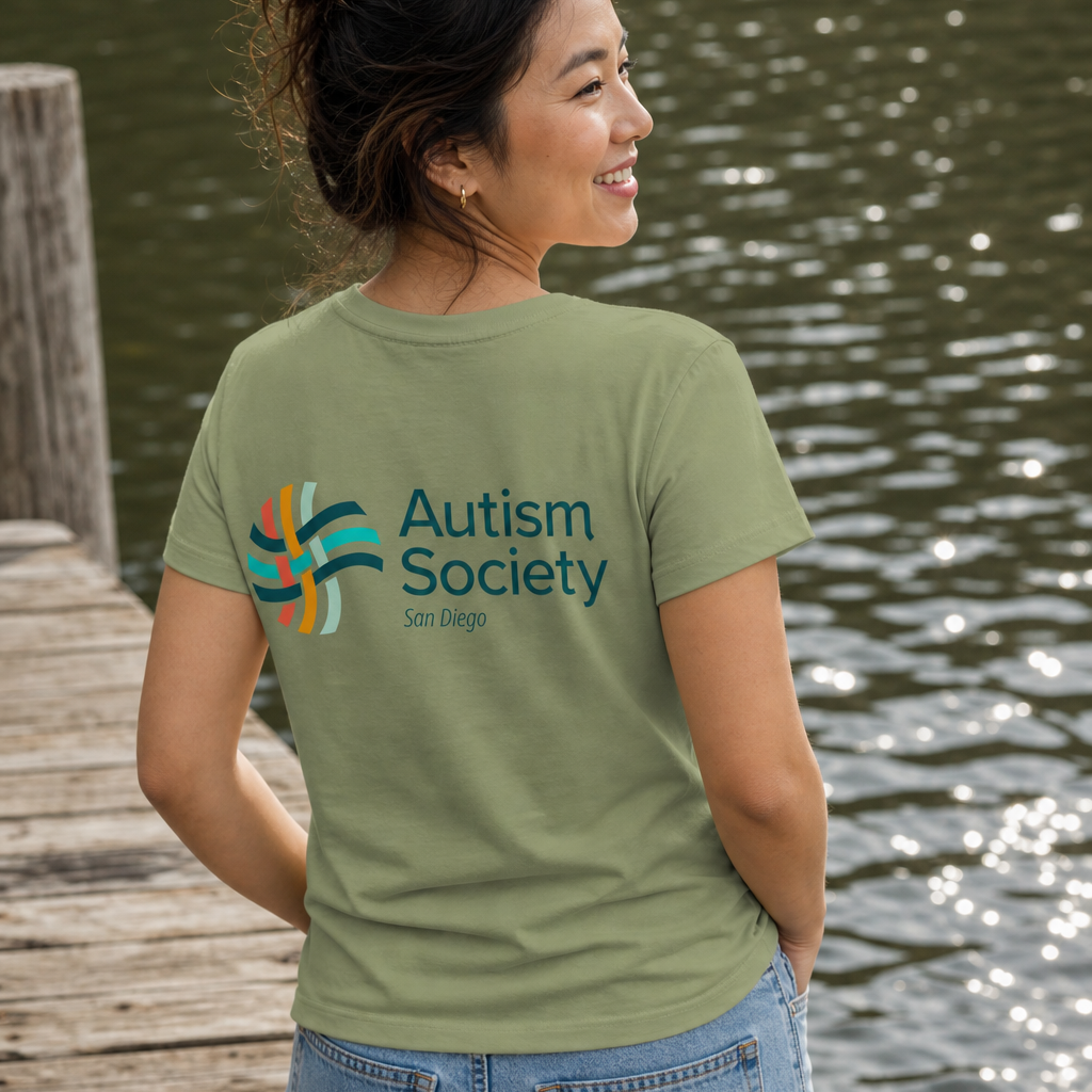 Family Camp Women's High-Waisted Tee | Autism Society San Diego