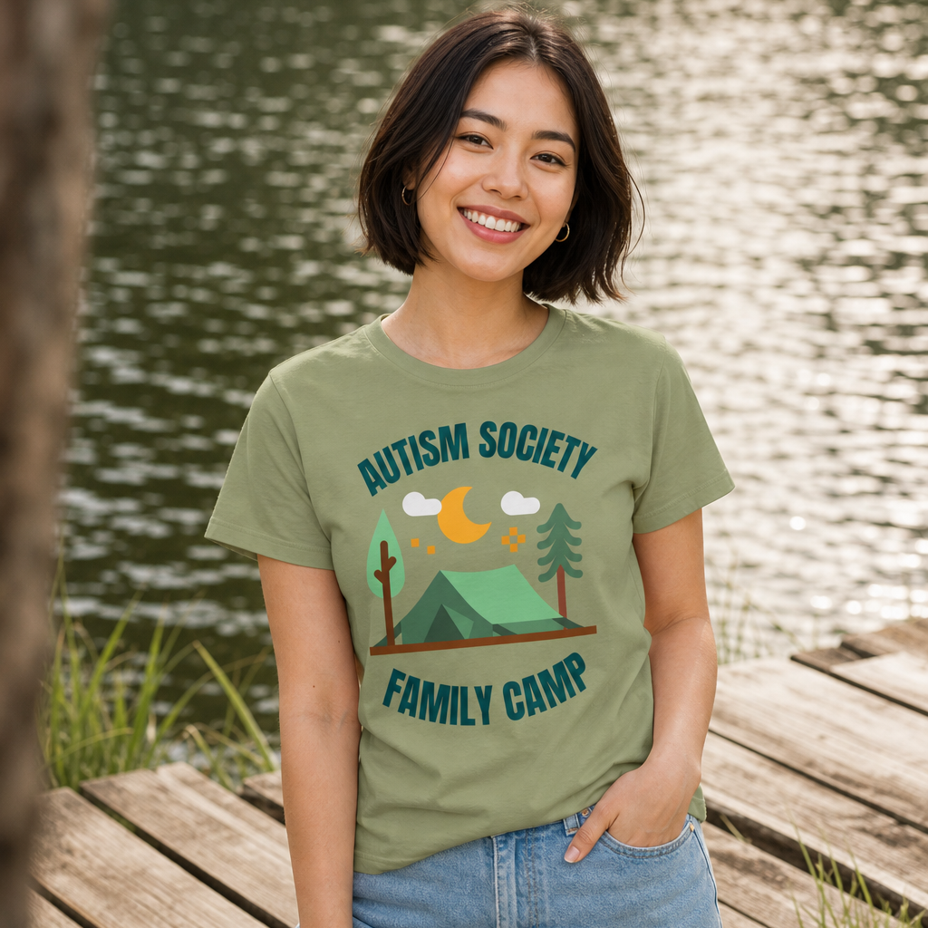 Family Camp Women's High-Waisted Tee | Autism Society San Diego
