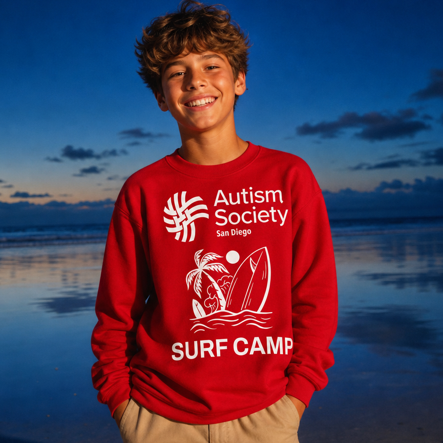 Surf Camp Youth Sweatshirt | Autism Society San Diego
