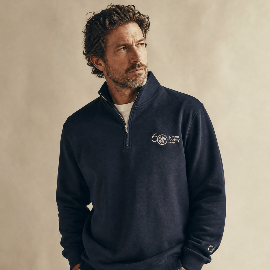 ASSD 60th Logo Unisex 1/4 Zip Sweatshirt | Autism Society San Diego