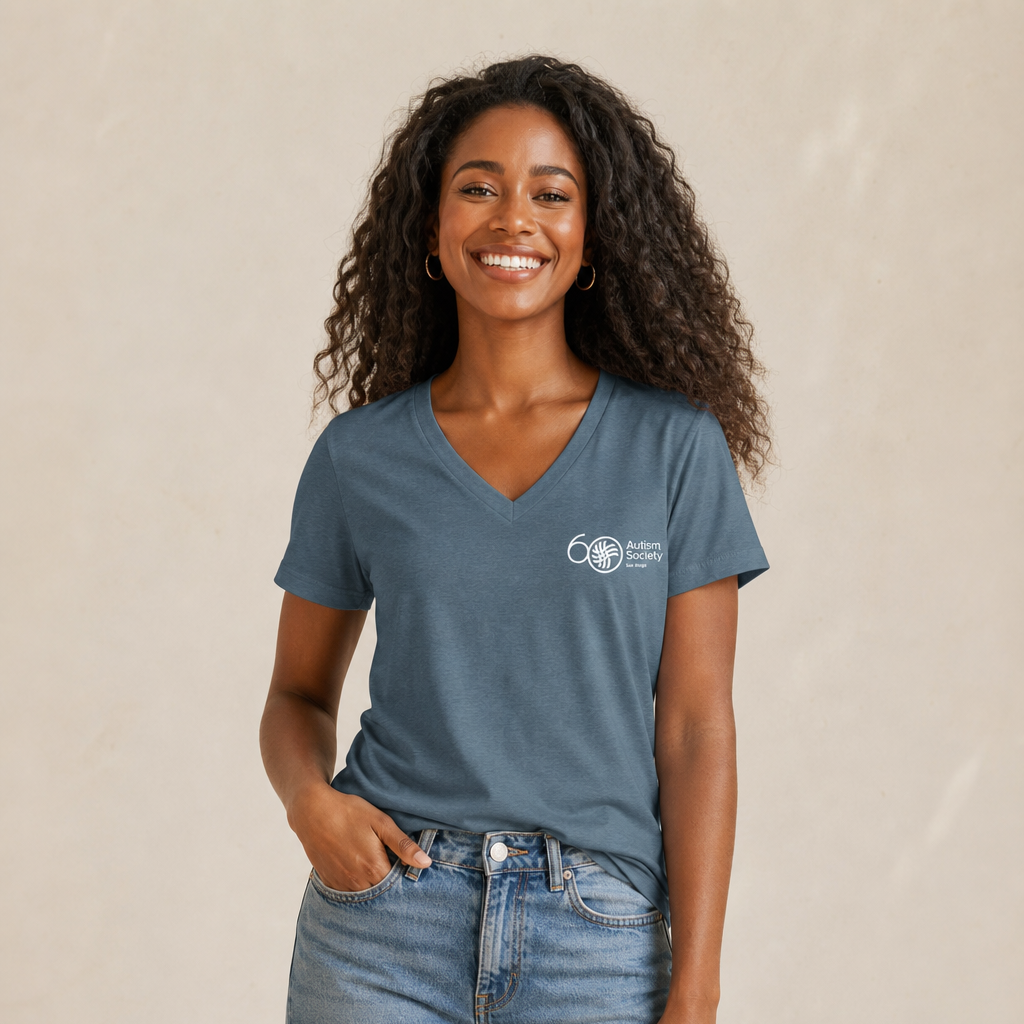 ASSD 60th Logo Women's V-neck Tee | Autism Society San Diego