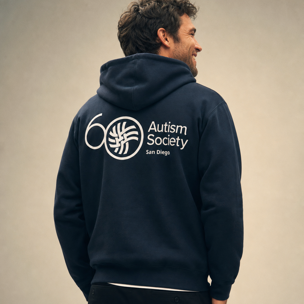 ASSD 60th Logo Zip Up Hoodie | Autism Society San Diego