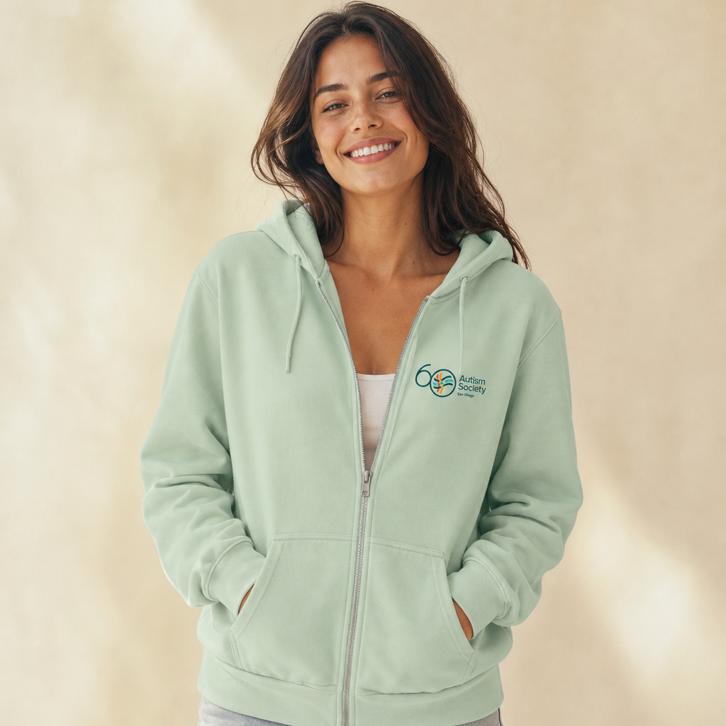 ASSD 60th Logo Zip Up Hoodie | Autism Society San Diego