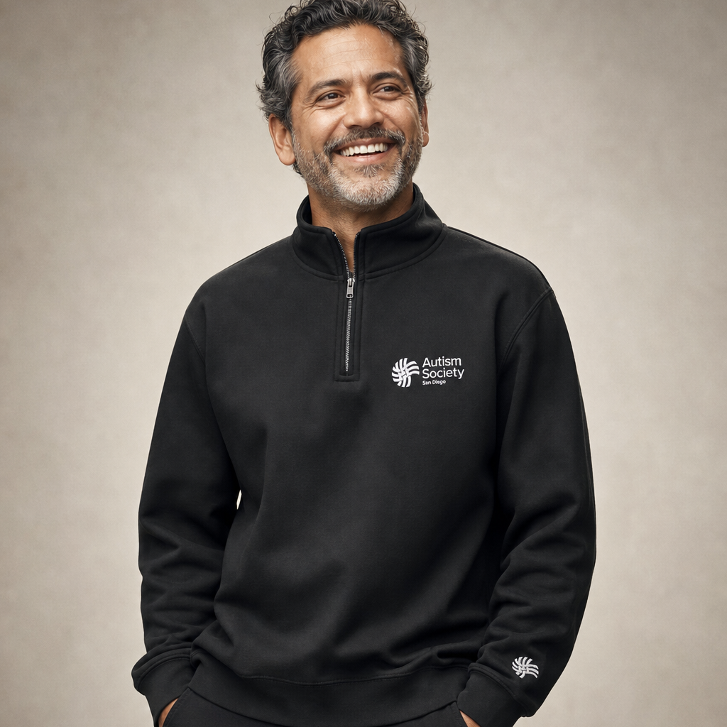 ASSD Essential Logo Unisex 1/4 Zip Sweatshirt | Autism Society San Diego