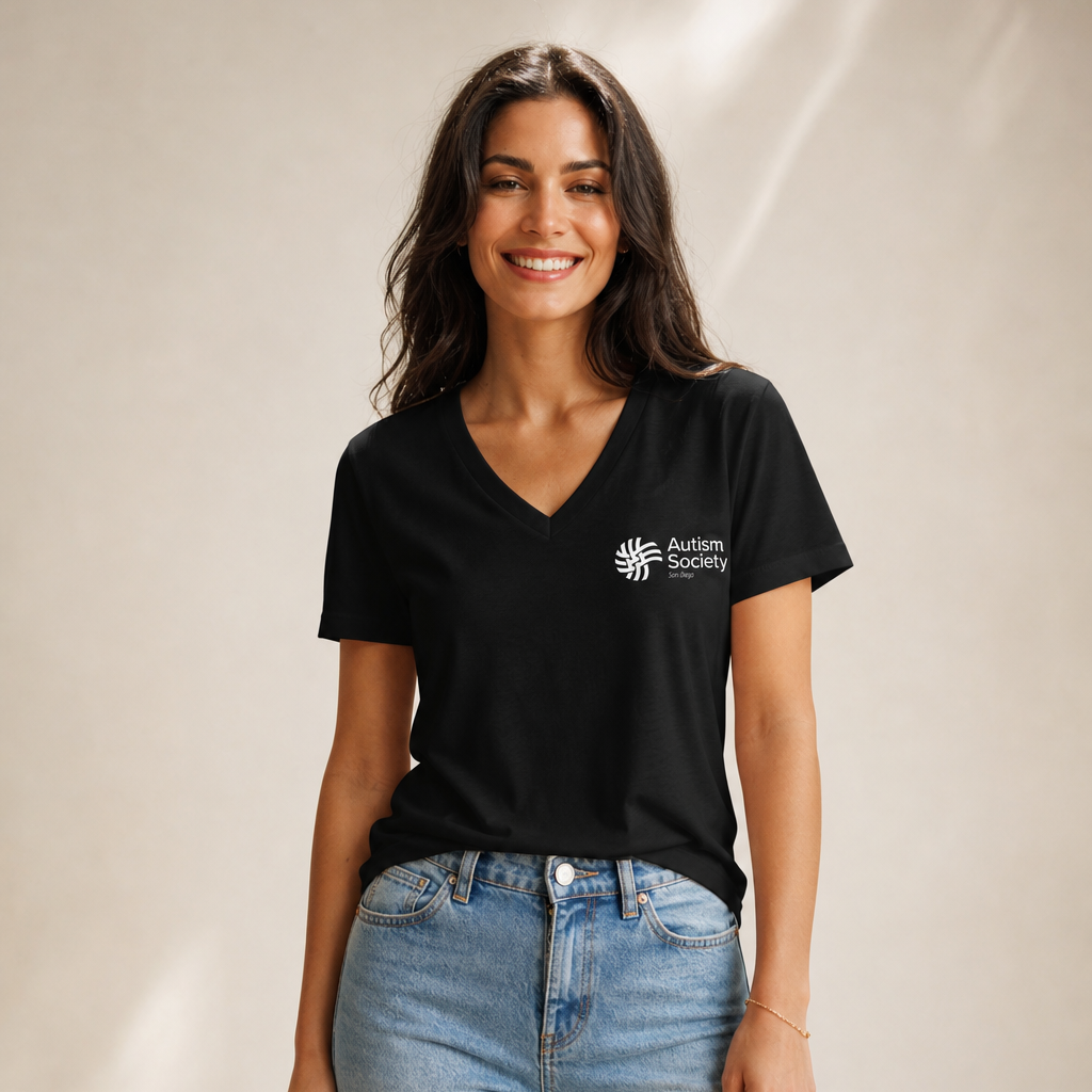 ASSD Essential Logo Women's V-neck Tee | Autism Society San Diego