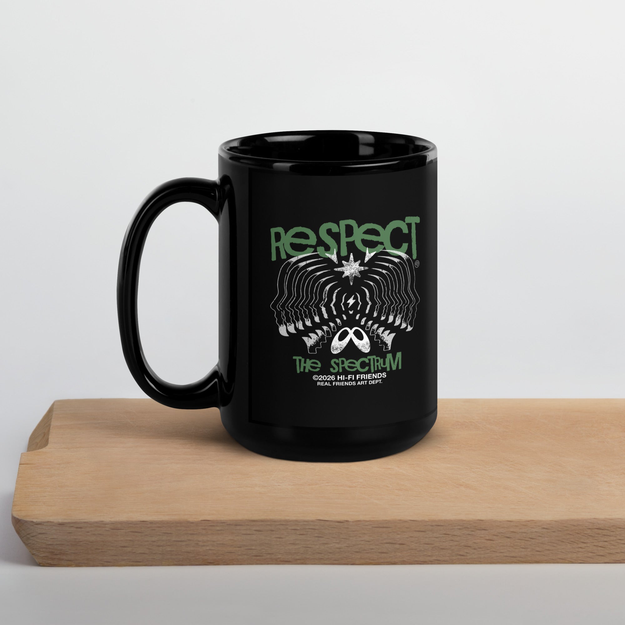 Respect The Spectrum Black Mug 15oz | Autism Society San Diego