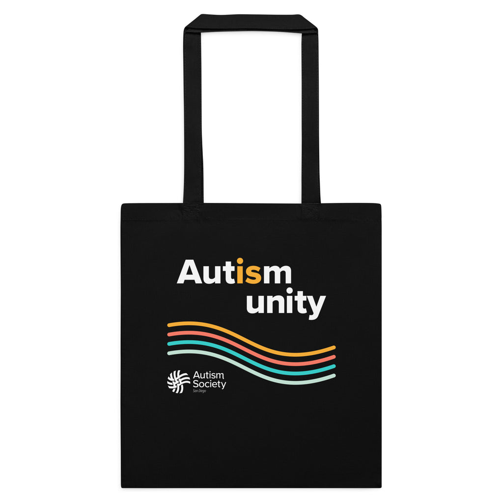 Autism Is Unity Cotton Tote Bag in Black | Autism Society San Diego