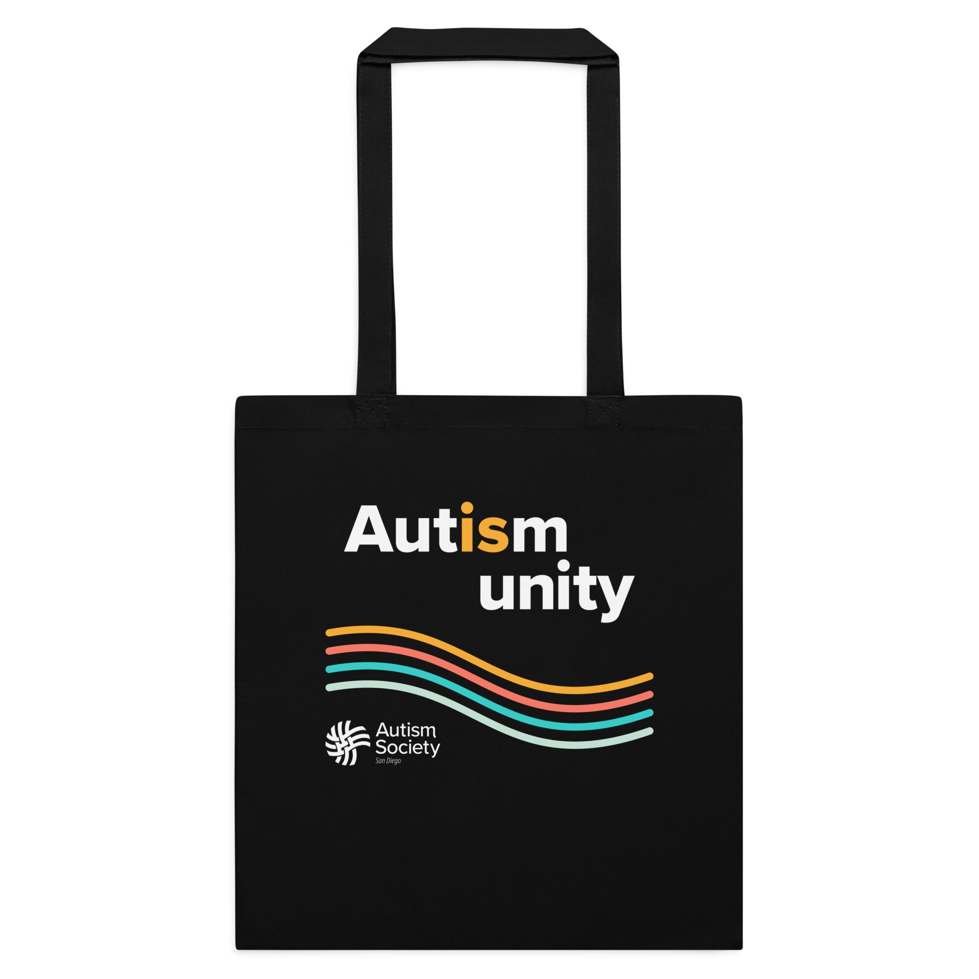 Autism Is Unity Cotton Tote Bag in Black | Autism Society San Diego