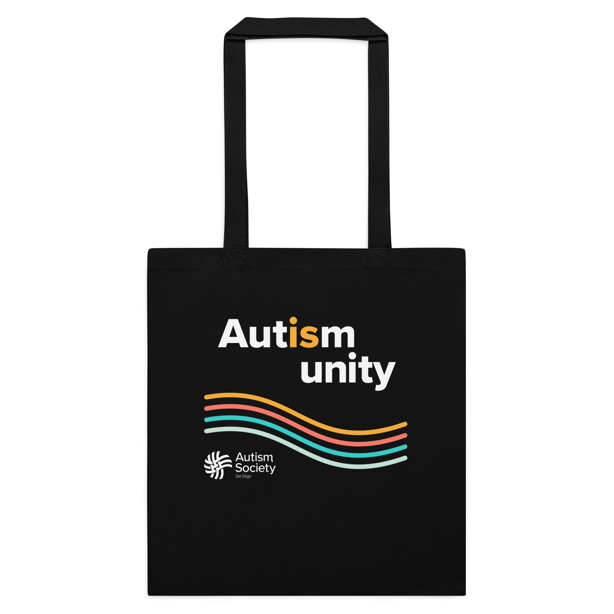 Autism Is Unity Cotton Tote Bag in Black | Autism Society San Diego