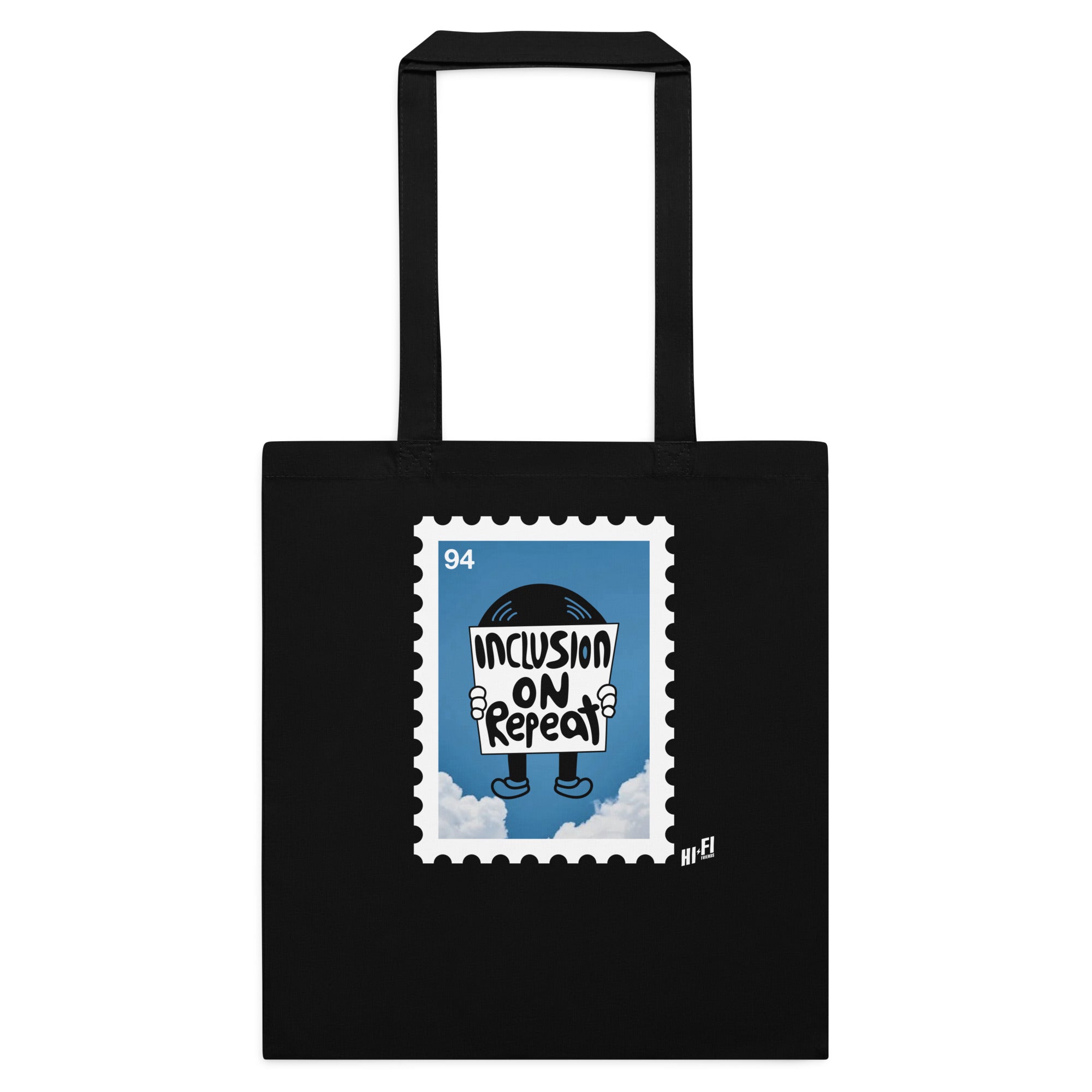 Inclusion On Repeat Cotton Tote Bag in Black | Autism Society San Diego
