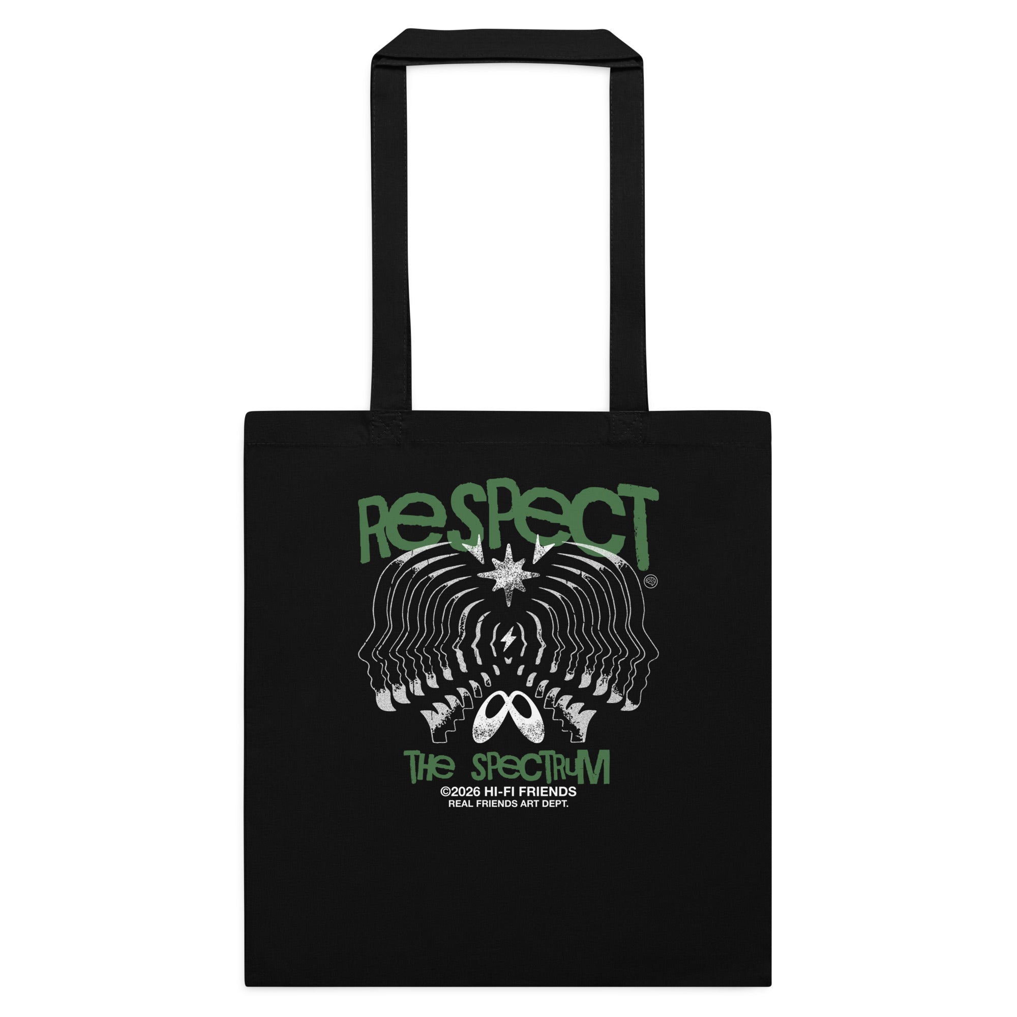 Respect The Spectrum Cotton Tote Bag in Black | Autism Society San Diego