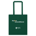 Autism Is Unconditional Cotton Tote Bag in Bottle Green | Autism Society San Diego