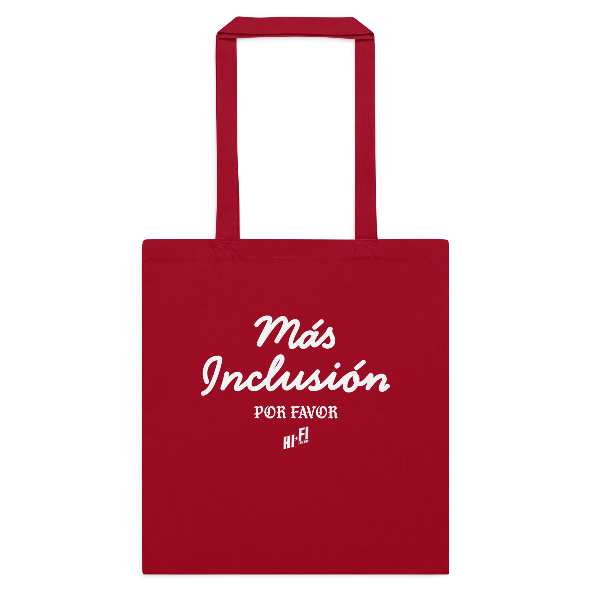 Más Inclusión Cotton Tote Bag in Classic Red | Autism Society San Diego