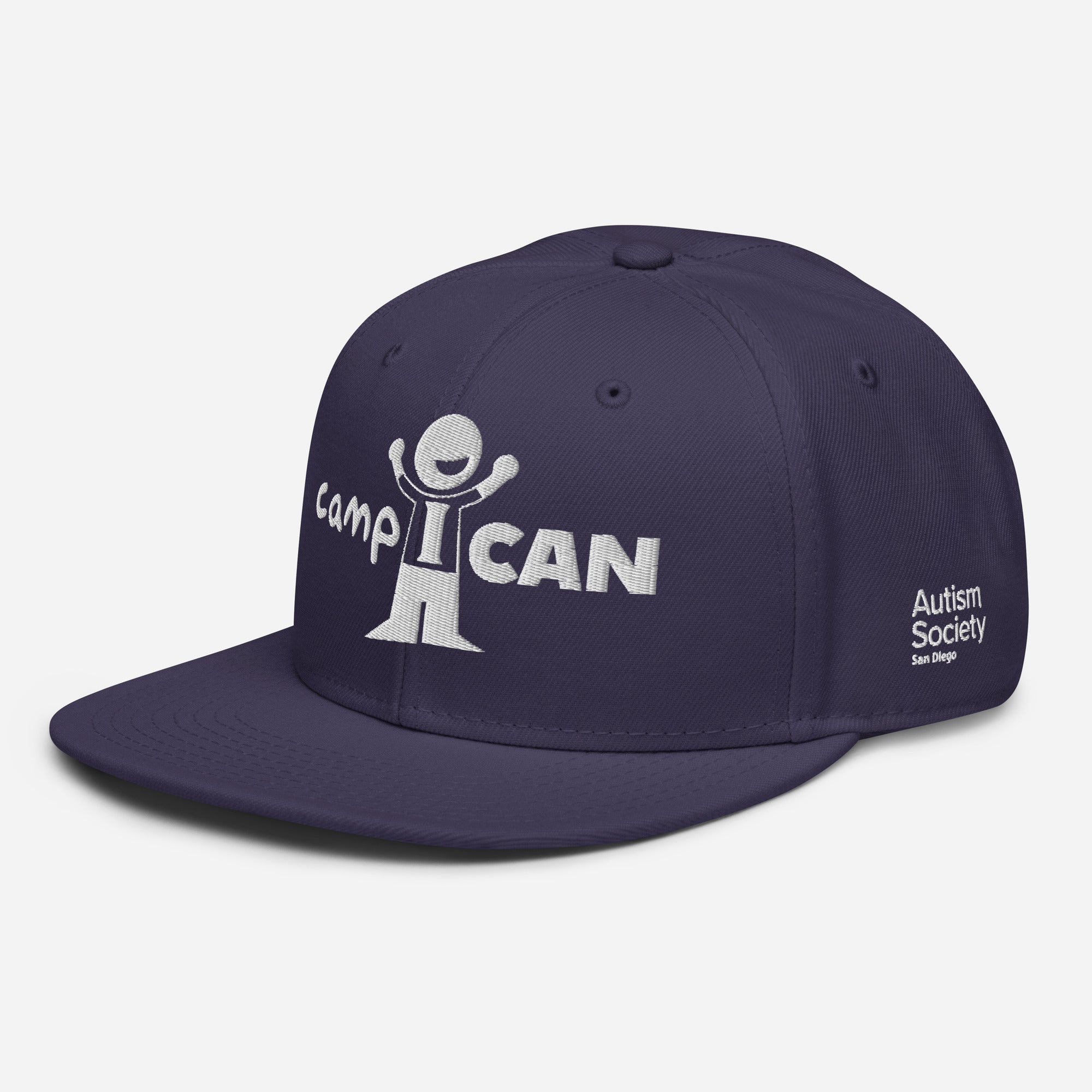 Camp I Can Snapback Hat in Navy | Autism Society San Diego