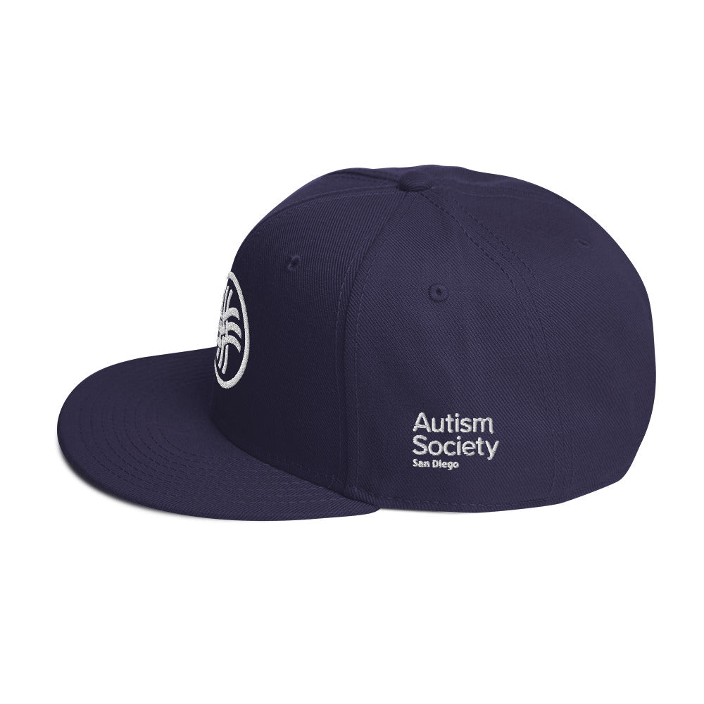 ASSD 60th Logo Adult Snapback Hat in Navy | Autism Society San Diego