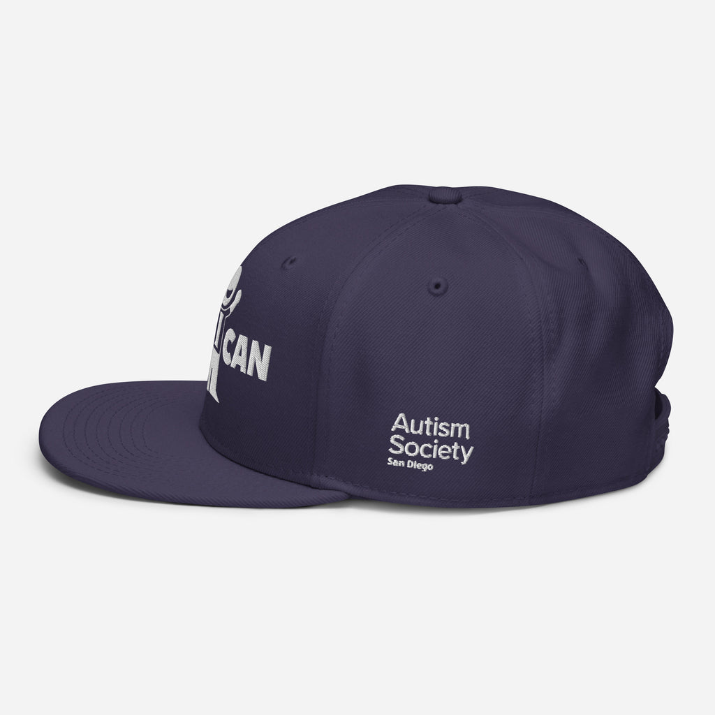 Camp I Can Snapback Hat in Navy | Autism Society San Diego