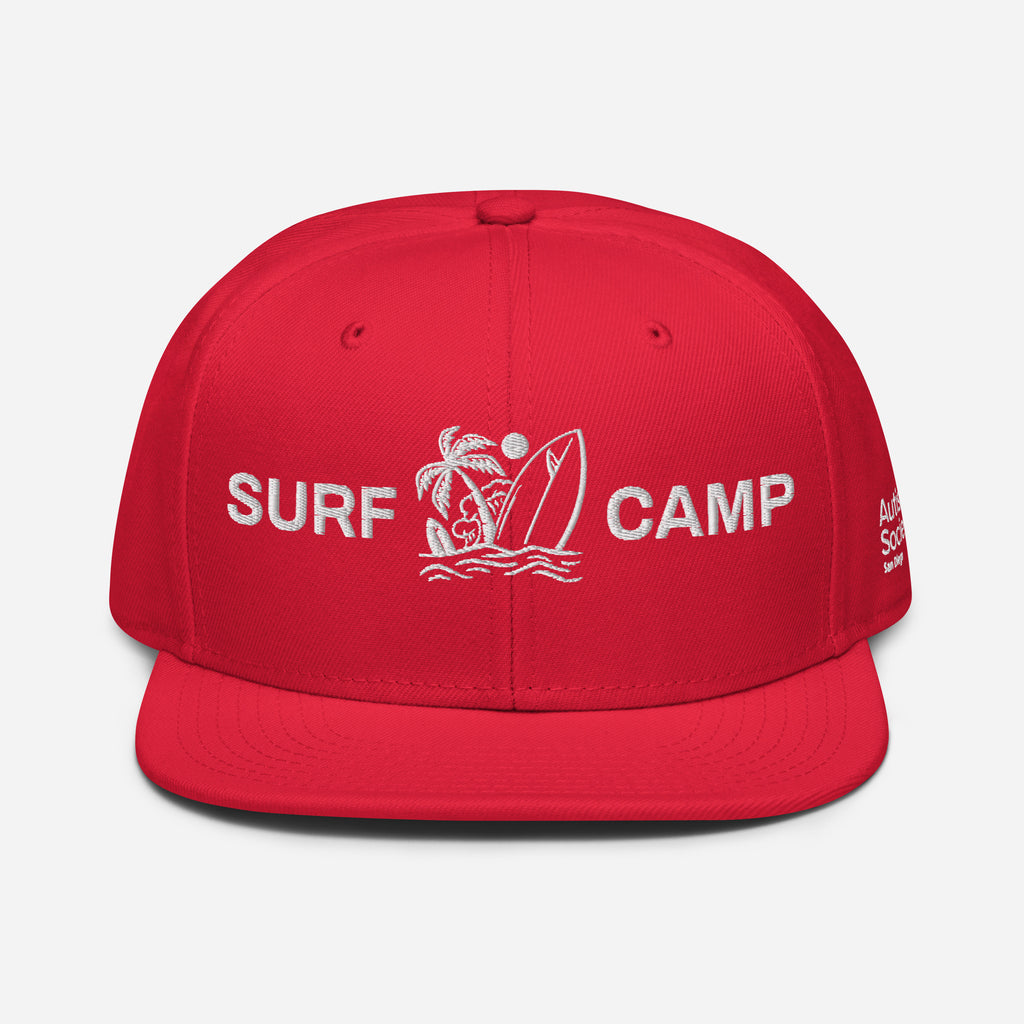 Surf Camp Snapback Hat in Red | Autism Society San Diego
