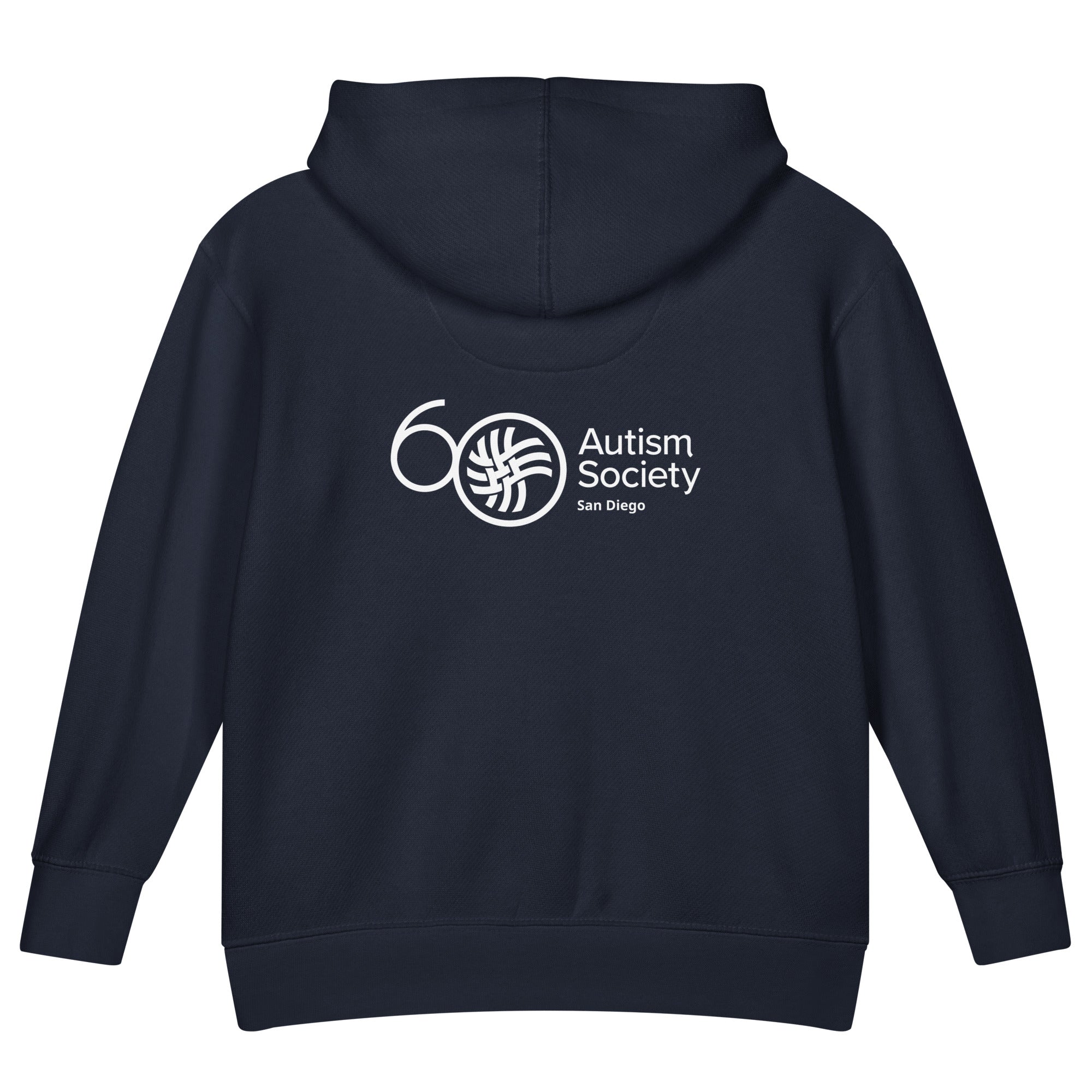 ASSD 60th Logo Toddler Hoodie in Navy | Autism Society San Diego