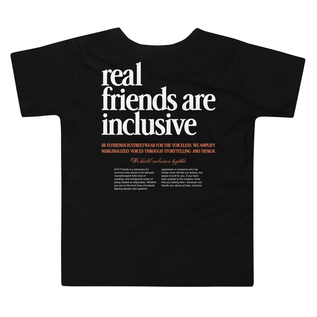 We Build Inclusion Together Toddler Tee in Black | Autism Society San Diego