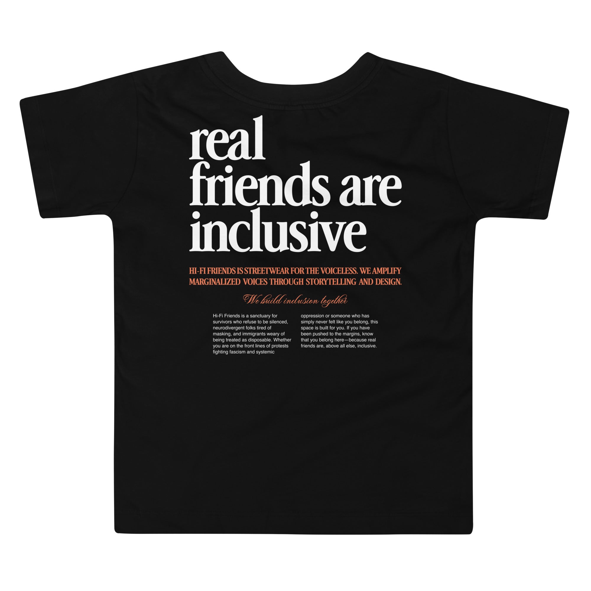 We Build Inclusion Together Toddler Tee in Black | Autism Society San Diego