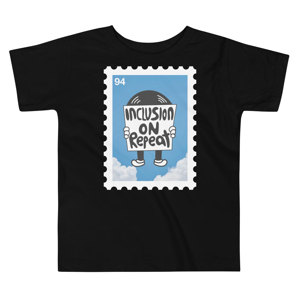 Inclusion On Repeat Toddler Tee in Black | Autism Society San Diego