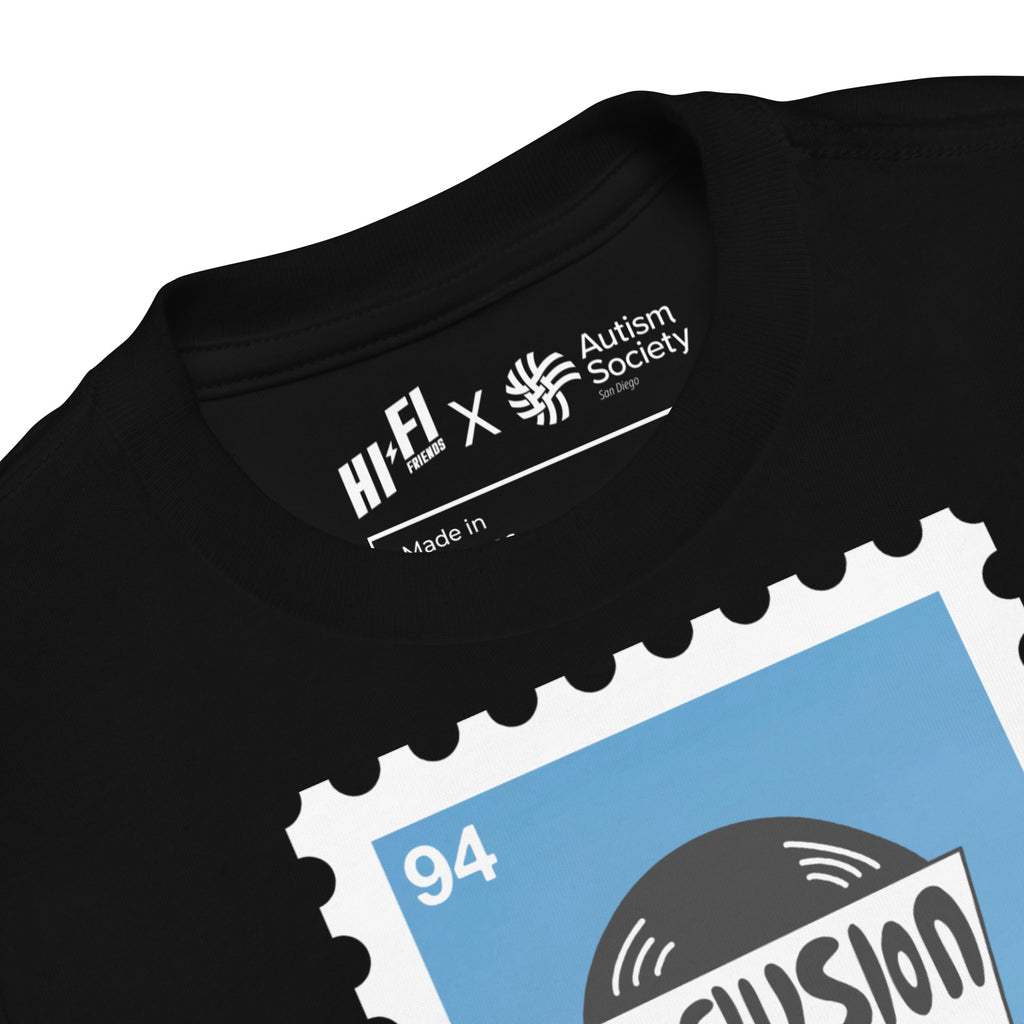 Inclusion On Repeat Toddler Tee in Black | Autism Society San Diego