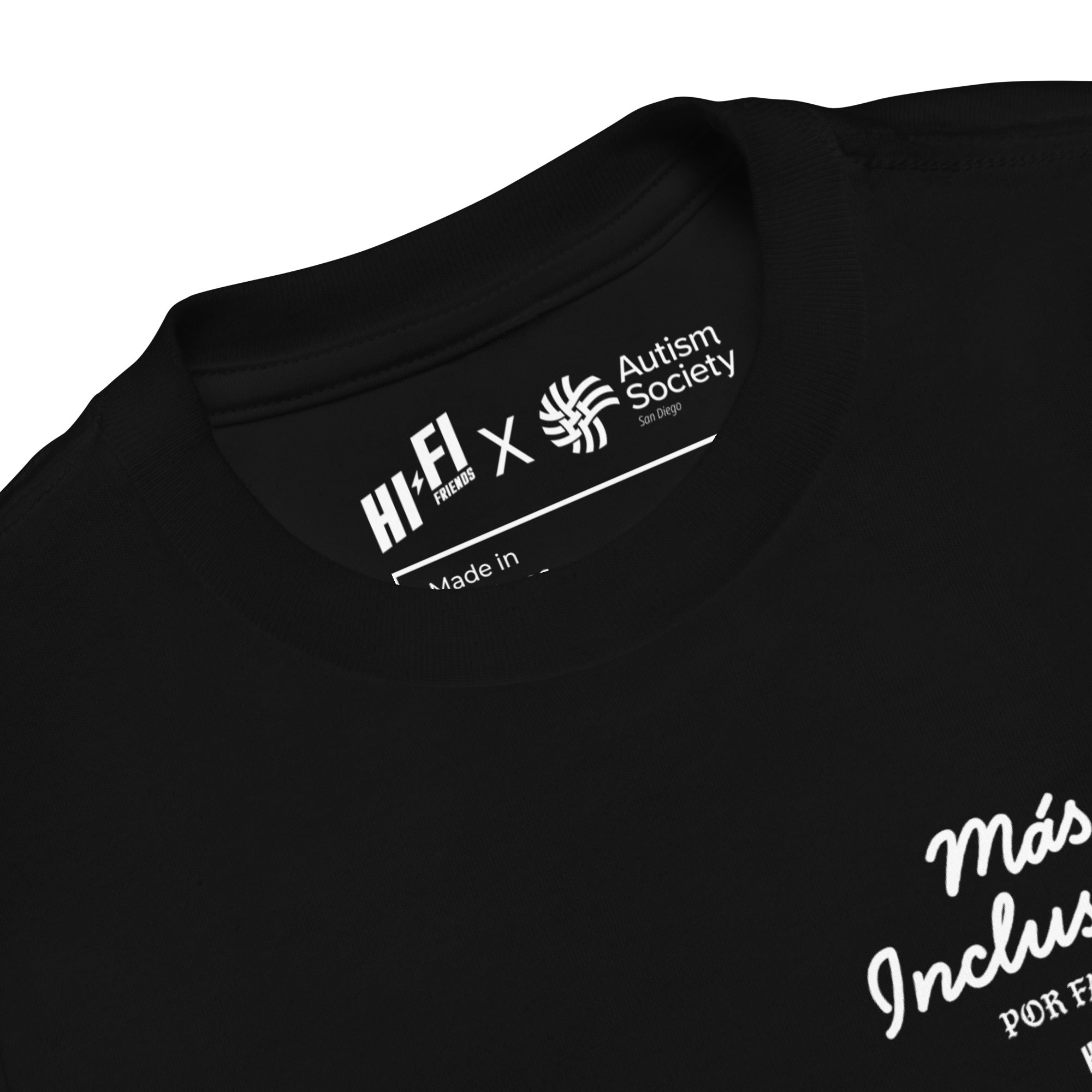 Más Inclusión Toddler Tee in Black | Autism Society San Diego