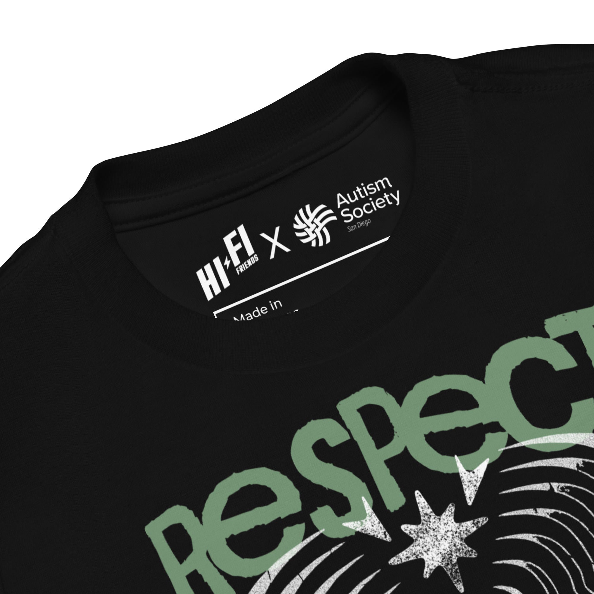 Respect The Spectrum Toddler Tee in Black | Autism Society San Diego