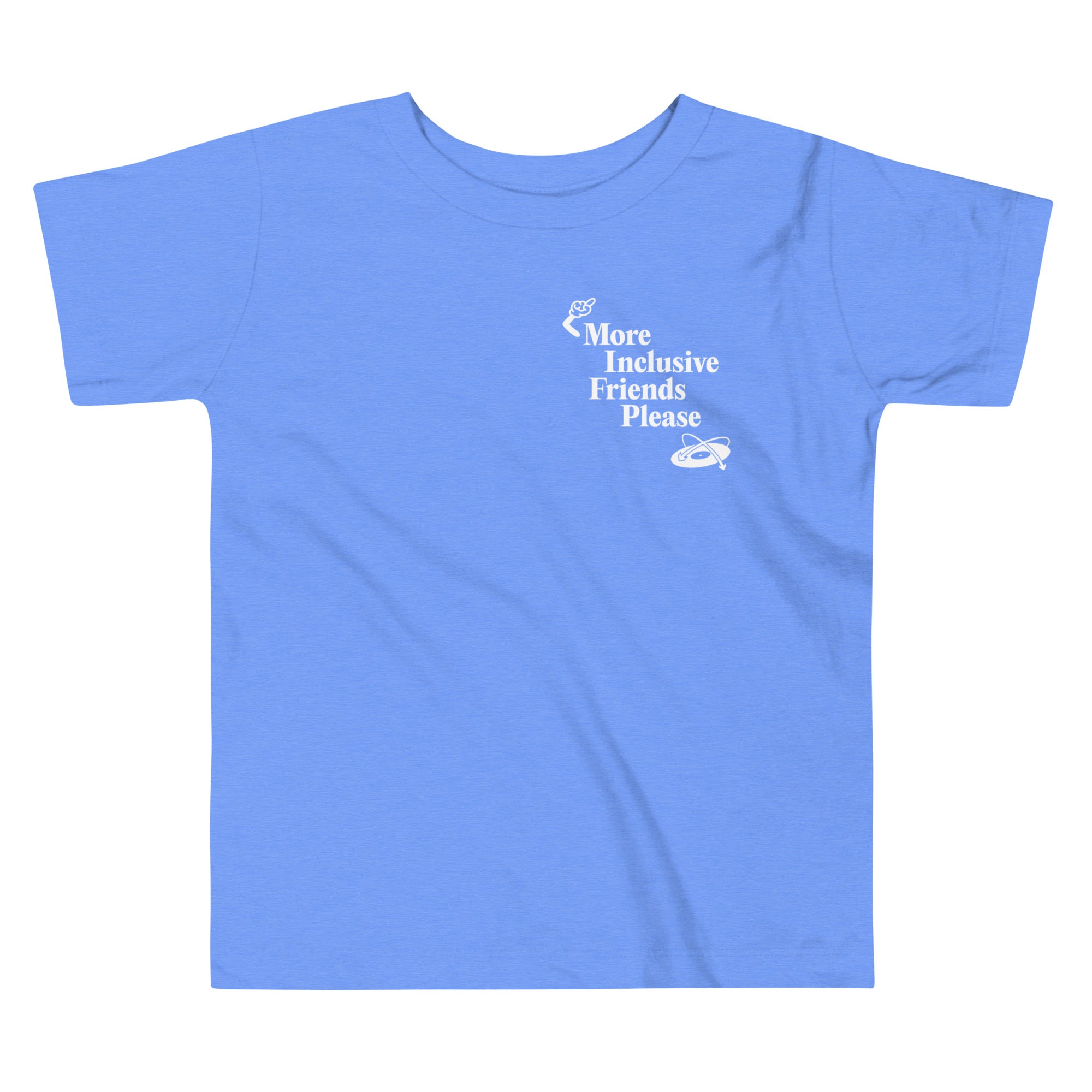 More Inclusive Friends Please Toddler Tee in Heather Columbia Blue | Autism Society San Diego