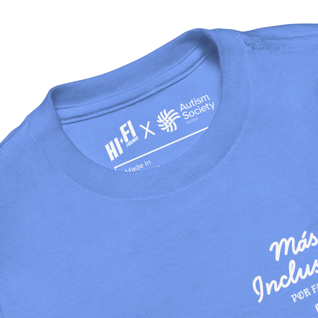 Más Inclusión Toddler Tee in Heather Columbia Blue | Autism Society San Diego