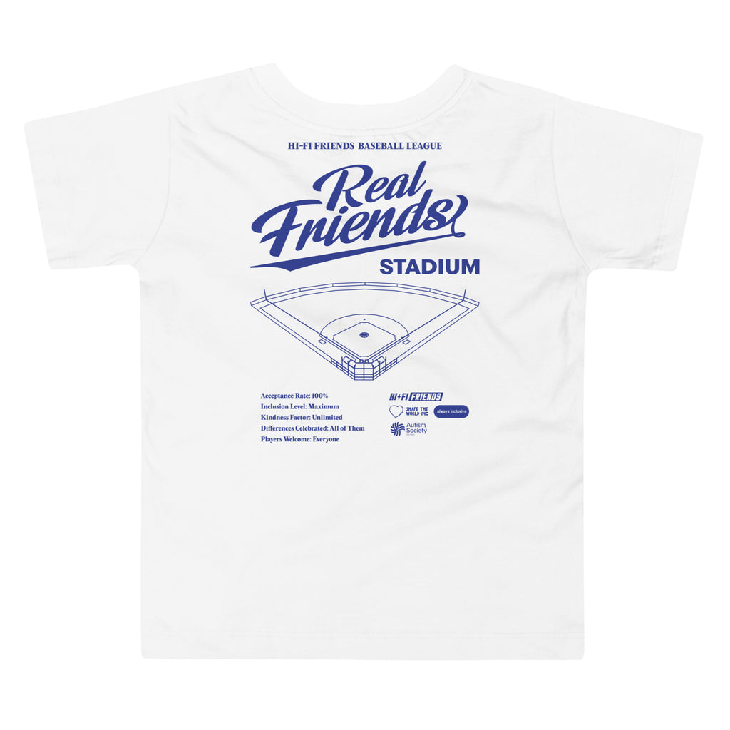 Real Friends Stadium Toddler Tee in White | Autism Society San Diego