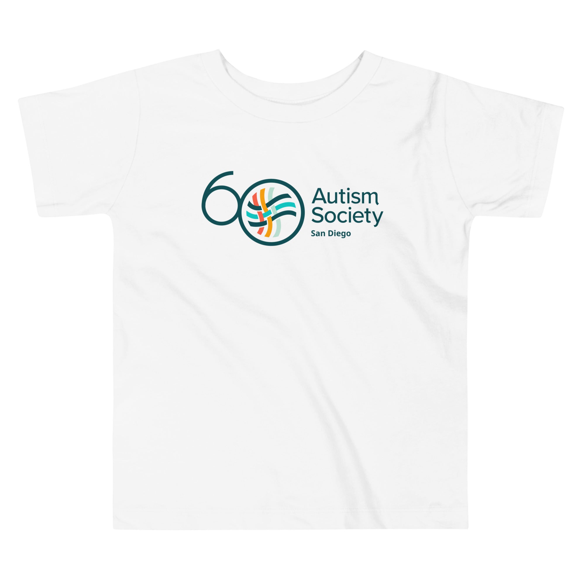 ASSD 60th Logo Toddler Tee in White | Autism Society San Diego