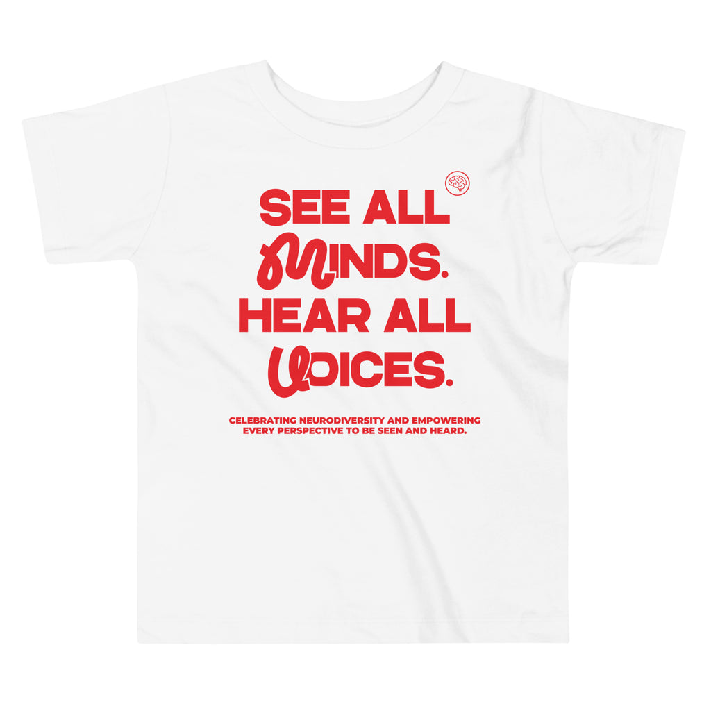 See All Minds. Hear All Voices. Toddler Tee in White | Autism Society San Diego