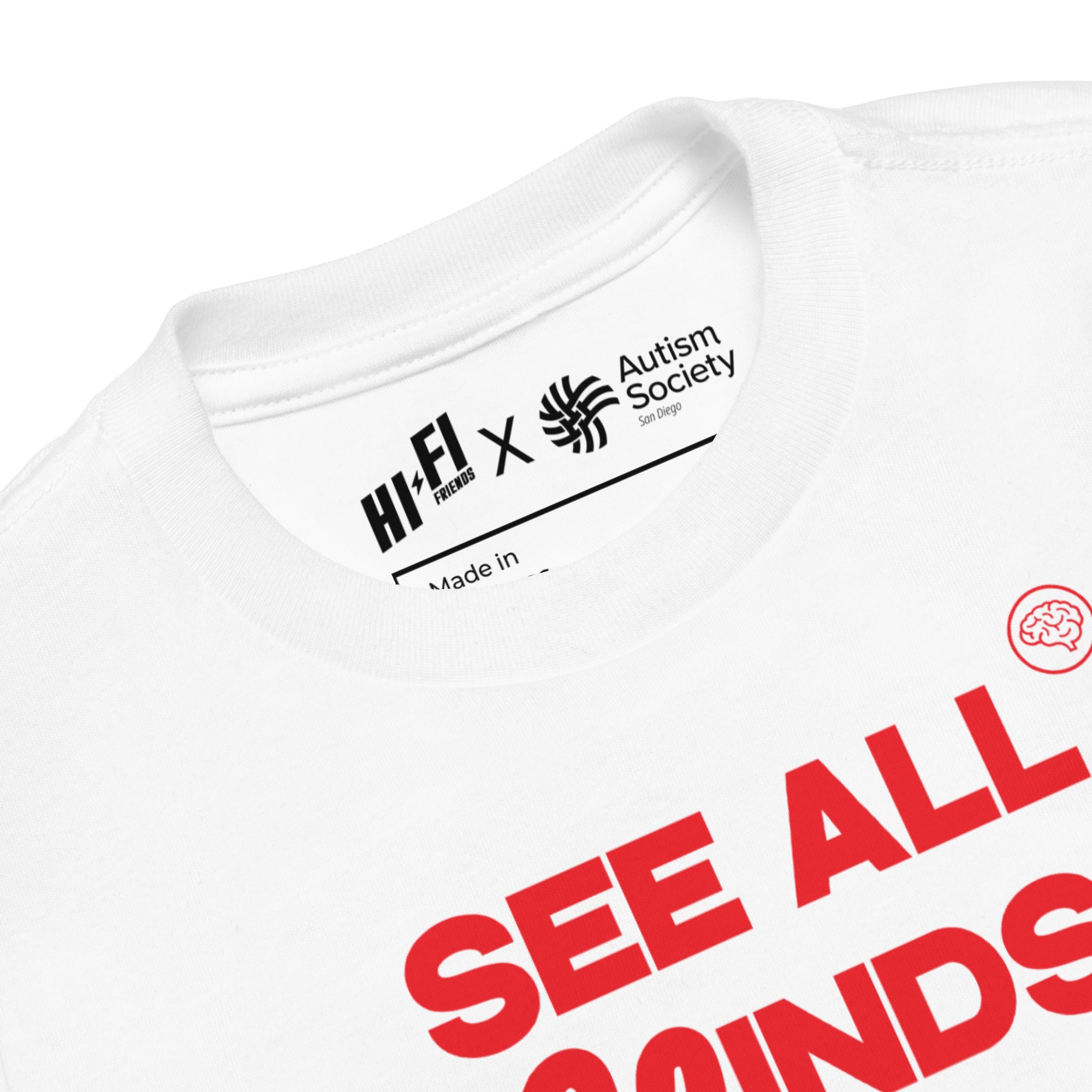 See All Minds. Hear All Voices. Toddler Tee in White | Autism Society San Diego