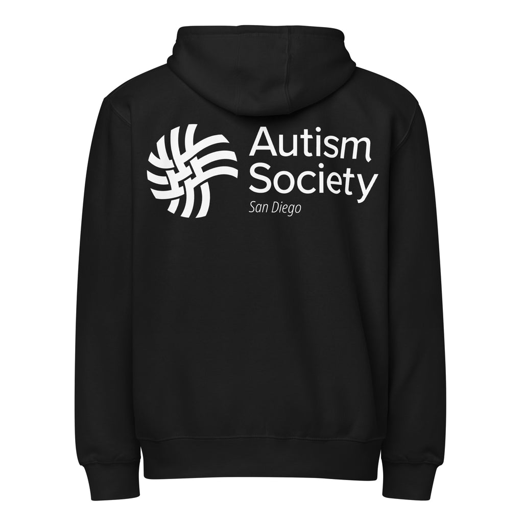 ASSD Essential Logo Zip Up Hoodie in Black | Autism Society San Diego