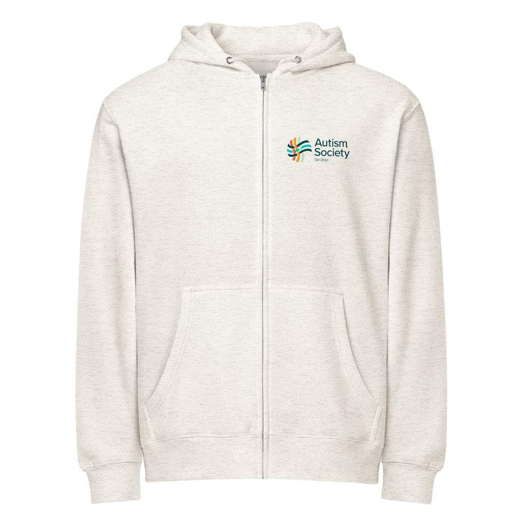 Family Camp Zip Up Hoodie in Oatmeal Heather | Autism Society San Diego