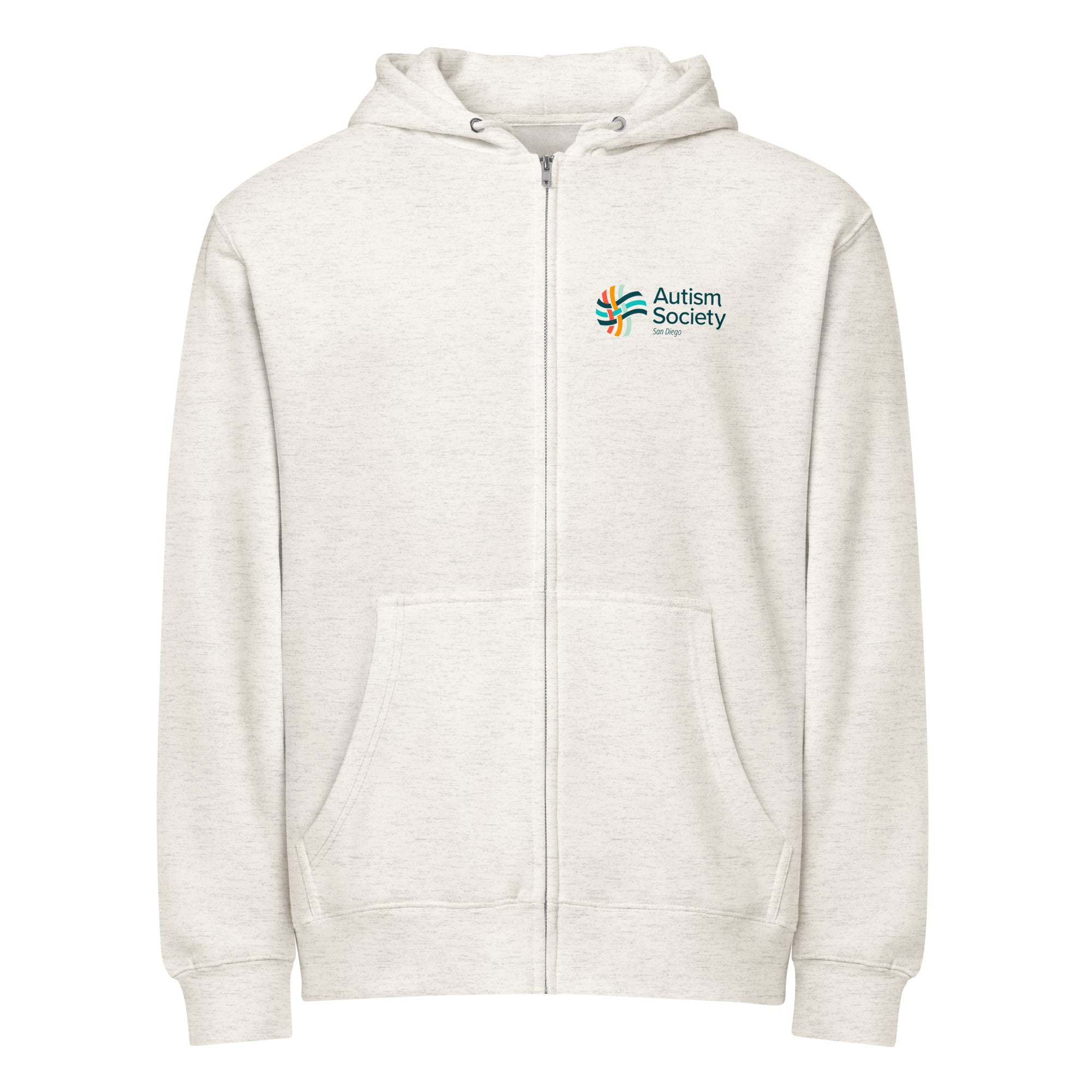 Family Camp Zip Up Hoodie in Oatmeal Heather | Autism Society San Diego