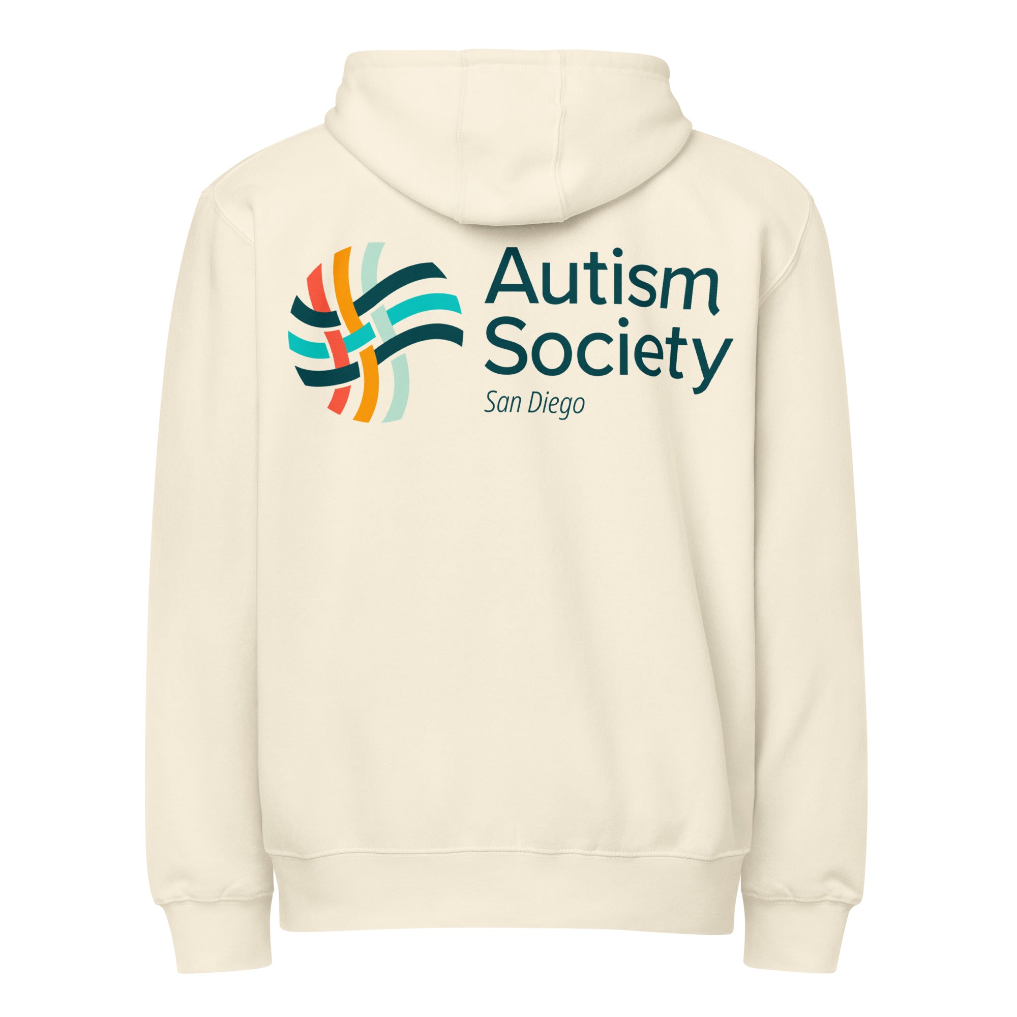 ASSD Essential Logo Zip Up Hoodie in Sandshell | Autism Society San Diego