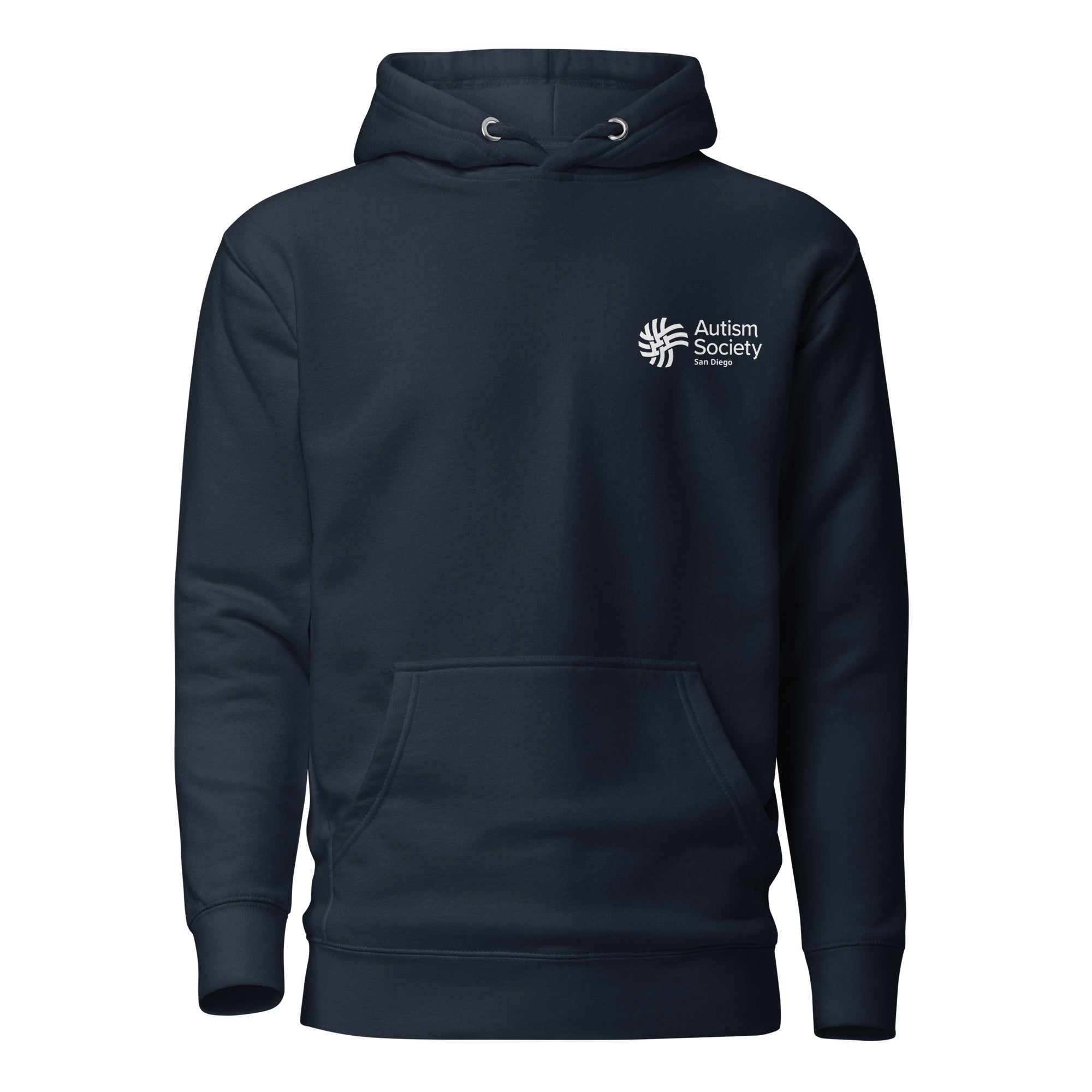 ASSD Essential Logo Unisex Hoodie in Navy Blazer | Autism Society San Diego
