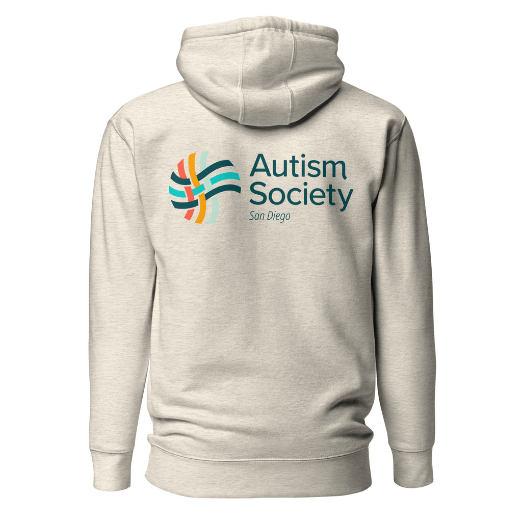 Family Camp Unisex Hoodie in Oatmeal Heather | Autism Society San Diego
