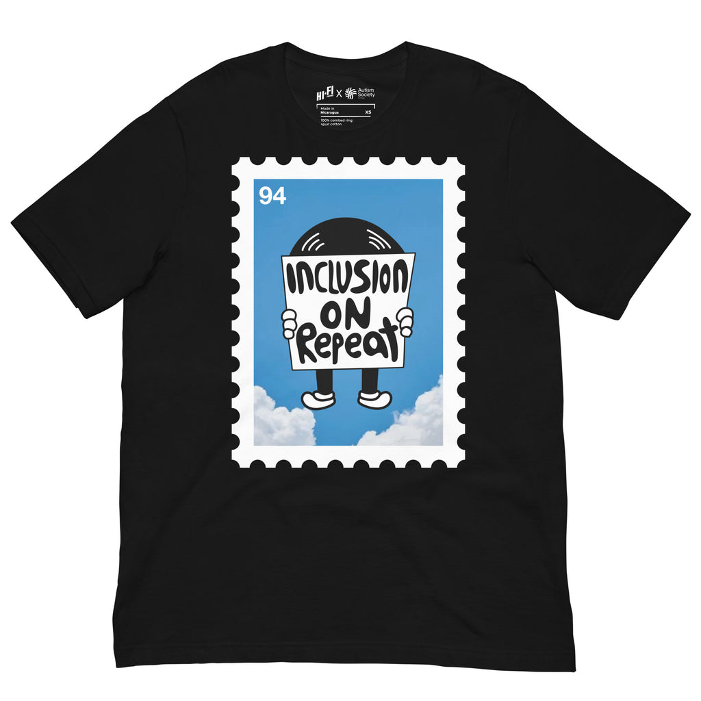 Inclusion On Repeat Tee in Black | Autism Society San Diego