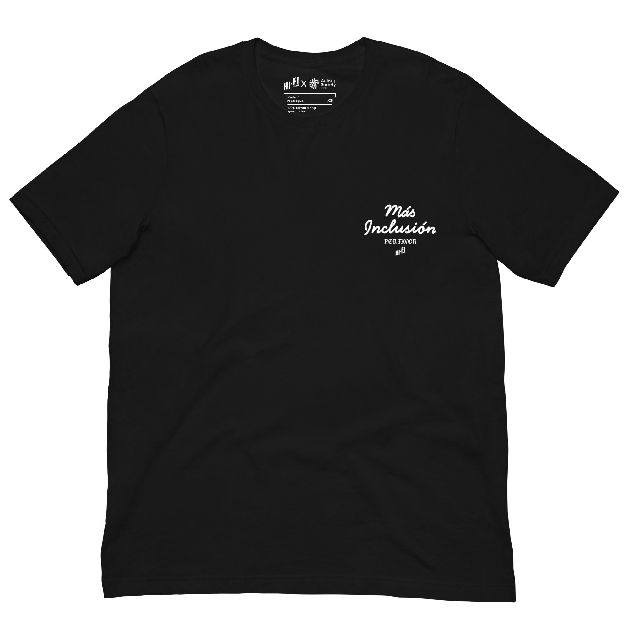 Más Inclusión Tee in Black | Autism Society San Diego