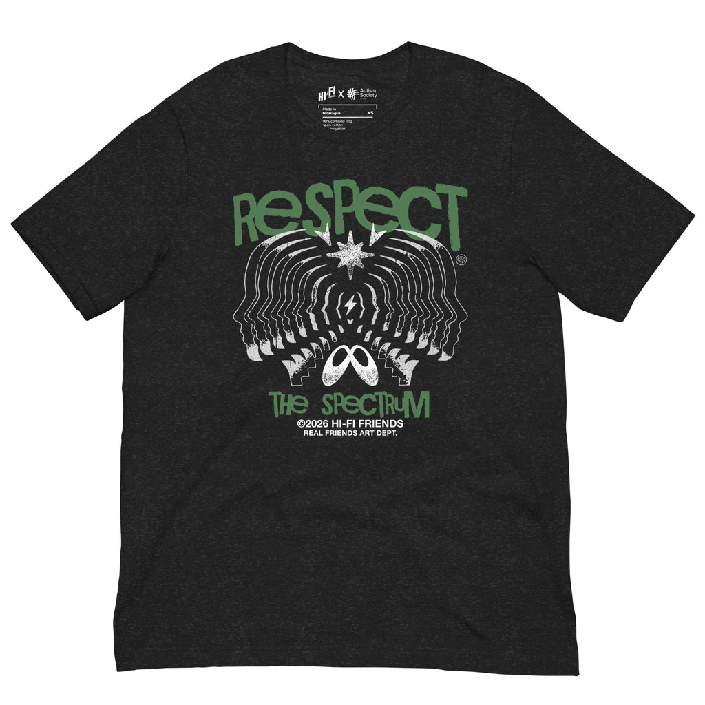 Respect The Spectrum Tee in Black Heather | Autism Society San Diego