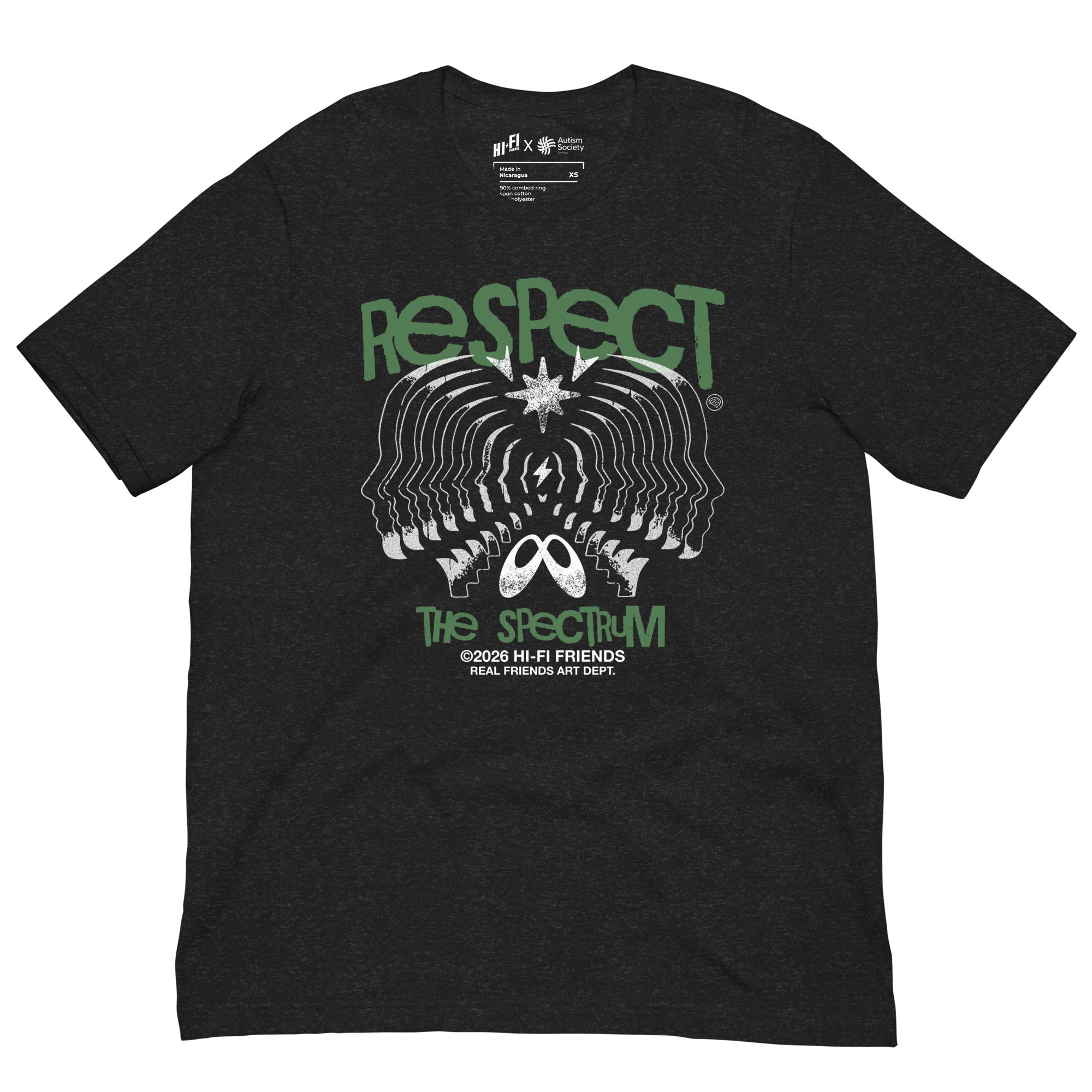 Respect The Spectrum Tee in Black Heather | Autism Society San Diego