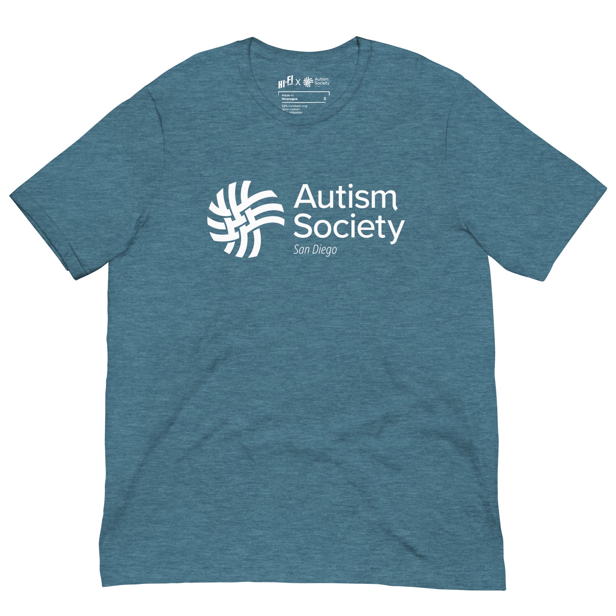 ASSD Essential Logo Tee in Heather Deep Teal | Autism Society San Diego