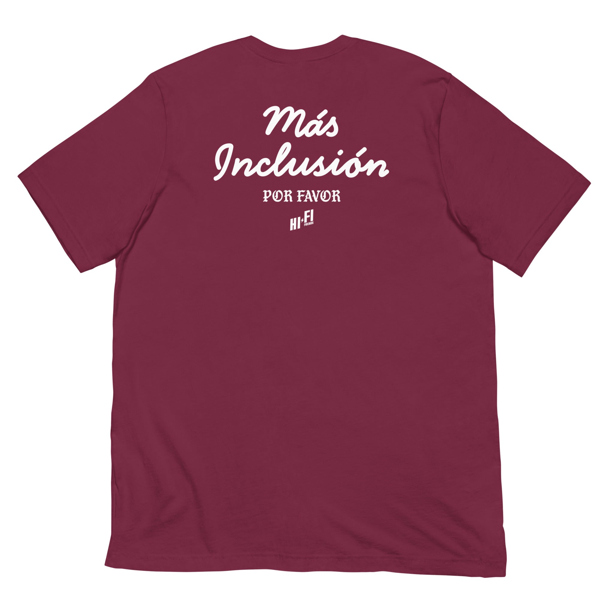 Más Inclusión Tee in Maroon | Autism Society San Diego