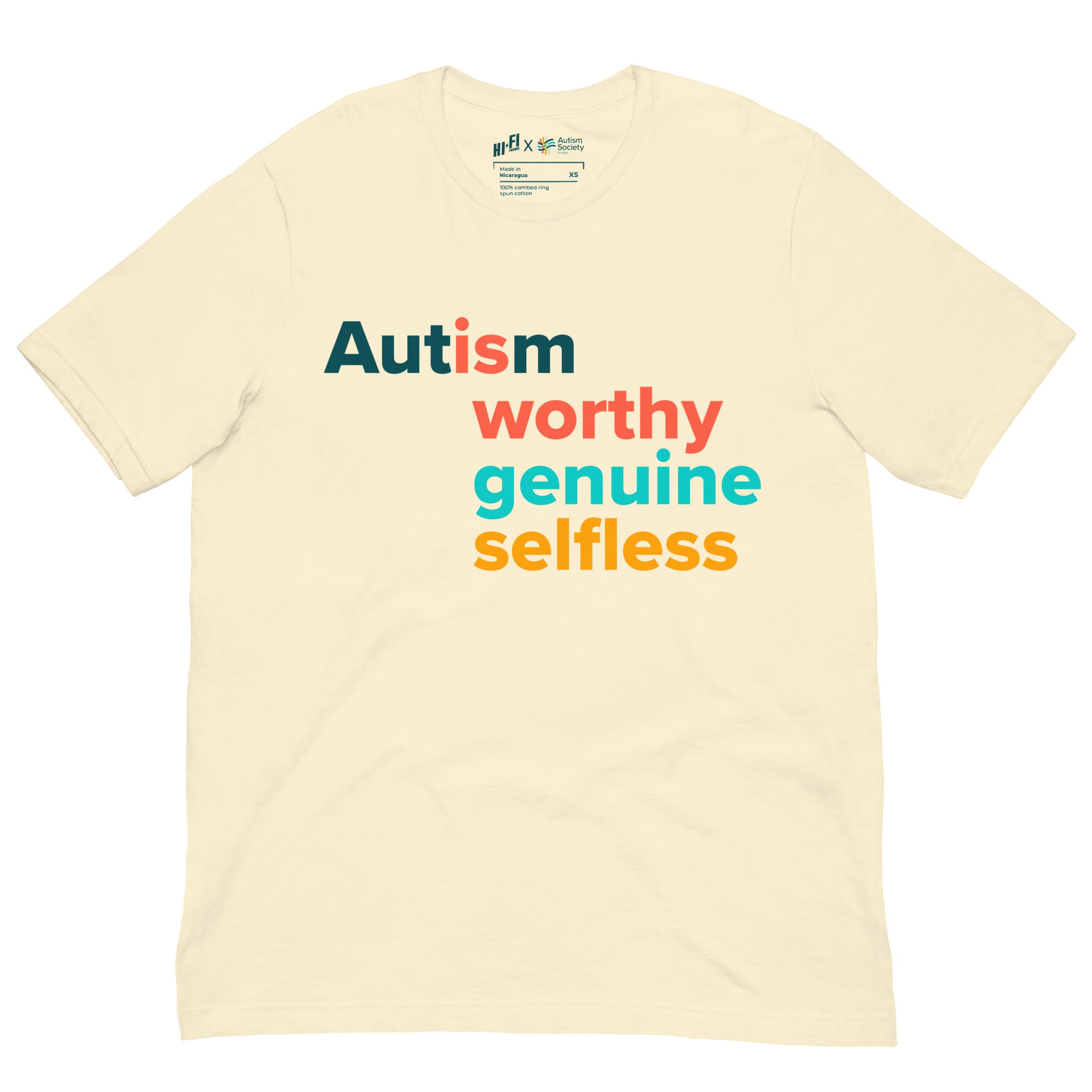 Autism Is Worthy Tee in Natural | Autism Society San Diego
