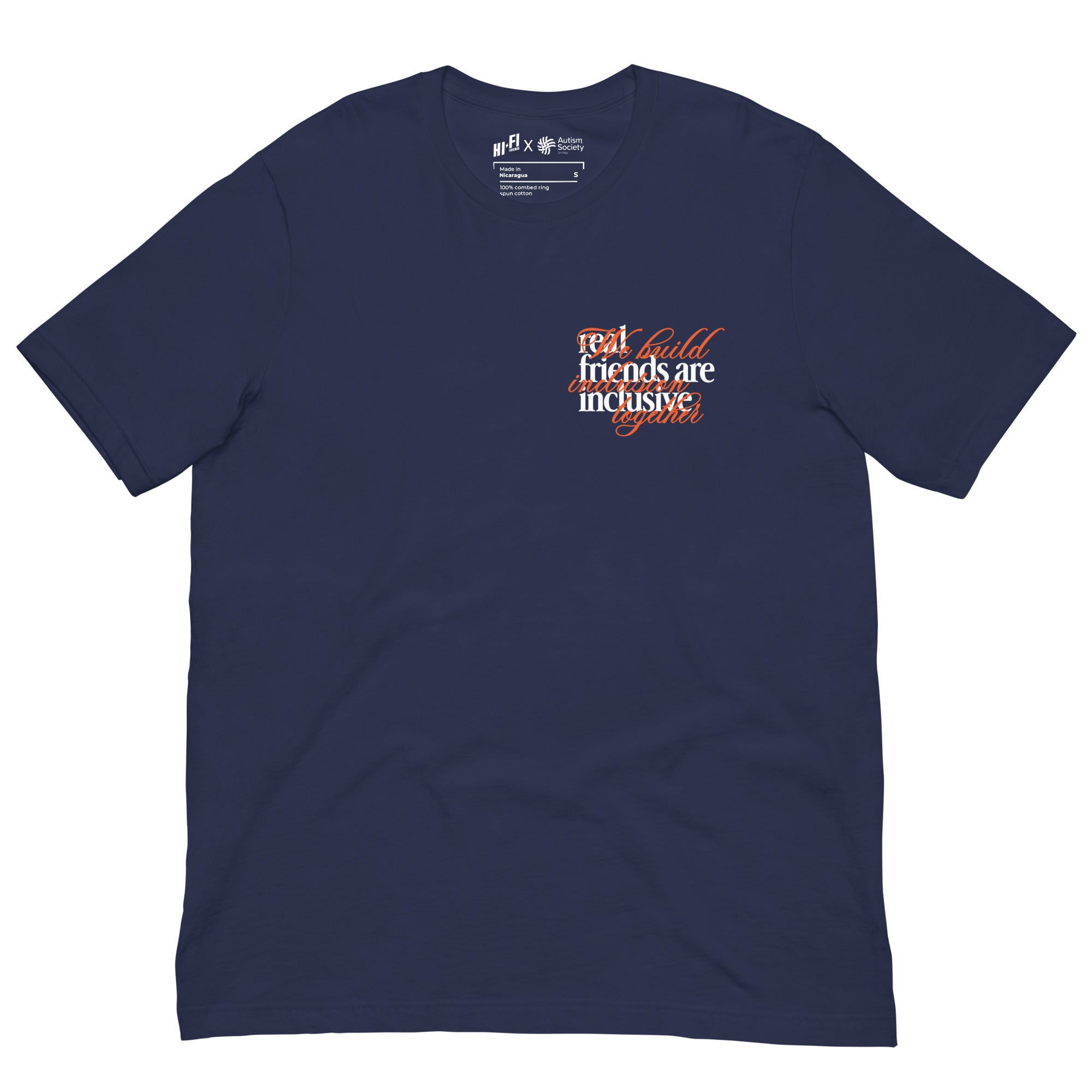 We Build Inclusion Together Tee in Navy | Autism Society San Diego