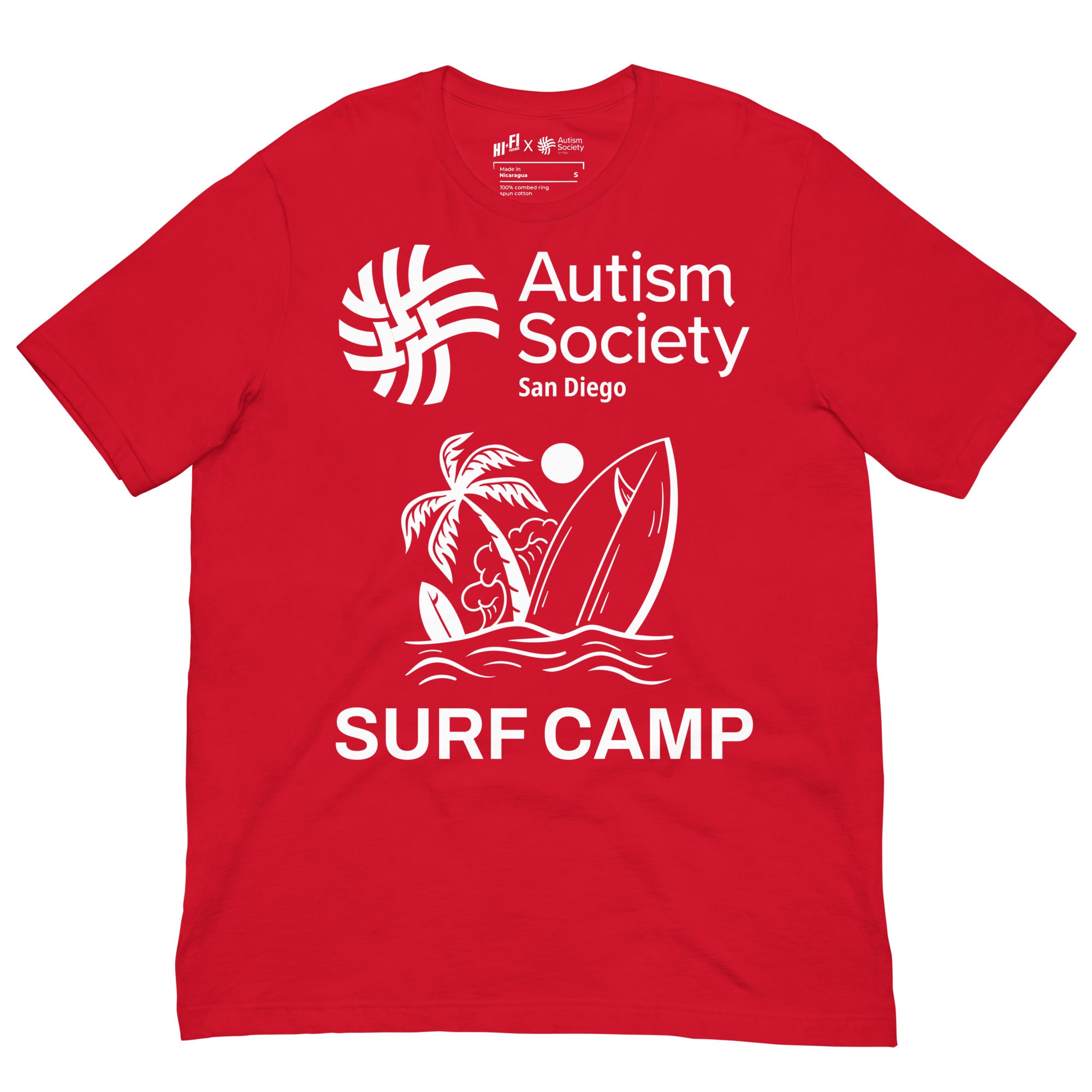 Surf Camp Tee in Red | Autism Society San Diego