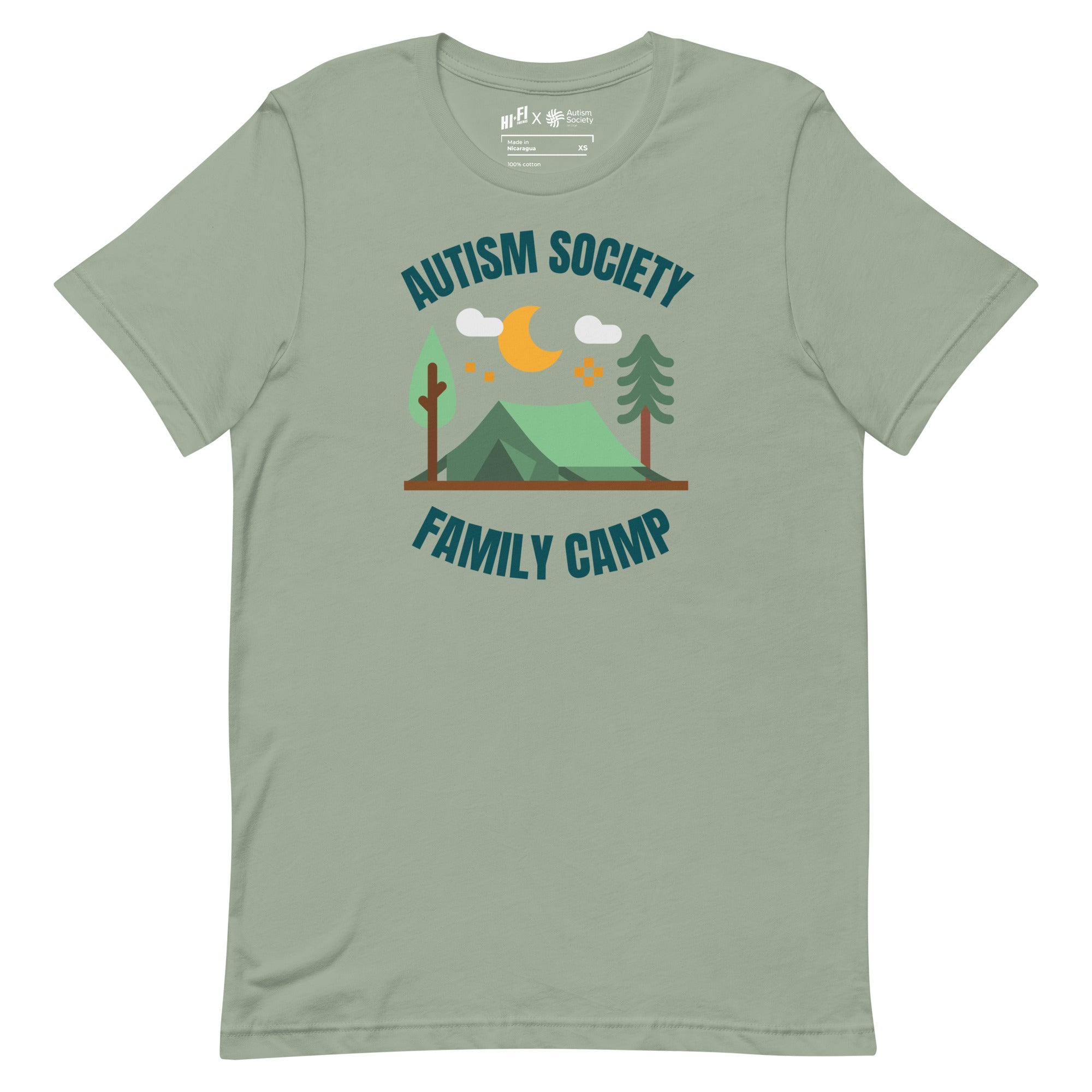 Family Camp Tee in Sage | Autism Society San Diego